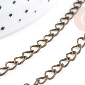 6mm bronze iron curb link chain, vintage jewelry creation chain, wholesale chain, x1 meter (G8566)