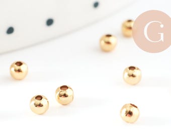 Gold-plated stainless steel spacer beads, 3mm, x10 / x100 (G2306)