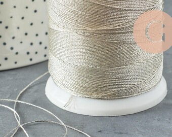 Metallic ivory white wire 0.6mm, x5 or x10 meters (G1656)