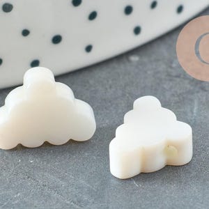 Pendentif nuage nacre blanche, coquillage naturel, 15mm, x1 (G1973)