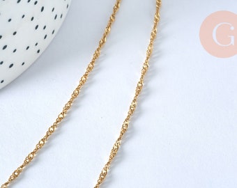 14k Singapore gold steel chain, necklace chain, nickel-free, steel, complete chain, 1.8mm, 45cm, X1 G1088