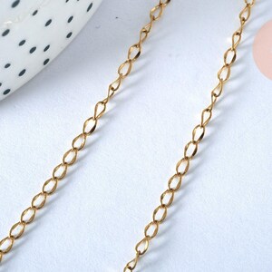 14k Gold Plated Steel Full Chain Necklace, Nickel Free, Fashion Chain, 2.4mm, 41cm, x1 (G6806)