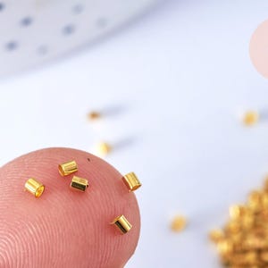 Smooth Gold Brass Rube Crimp Beads 1.5mm, x1Gr (G7150)