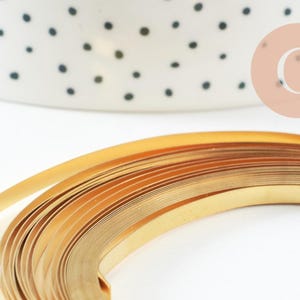Raw brass crimping strip, 3mm x 50cm (G10127)