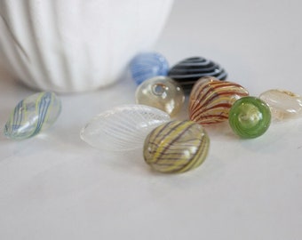 perles verre soufflé Murano, fournitures créatives, perles verre,5mm à 20mm,fait main, création bijoux,verre multicolore,lot de 10-G1155