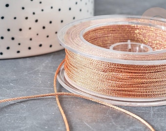 Braided copper-polyester metallic cord, 1mm thick, x1 meter (G8171)