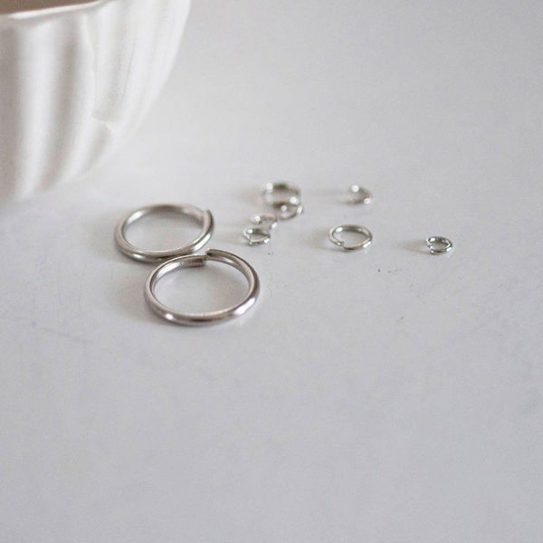 Platinum color rings different sizes, open rings, silver supplies, 10 grams, X1 G2377