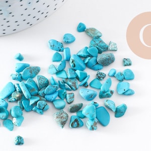 Sable chips pierre turquoise naturelle non percé, pépites (5-8mm) x20gr (G0237)