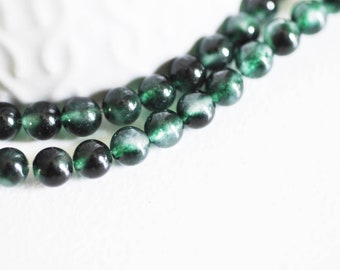 Green jade bead, round beads, jade bead, natural jade, green jade, natural stone, 6mm, strand of 60 beads, G1785