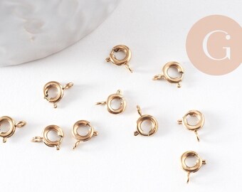 Marine-grade stainless steel 304 gold plated IP 7.5mm clasp, x10 (G4000)