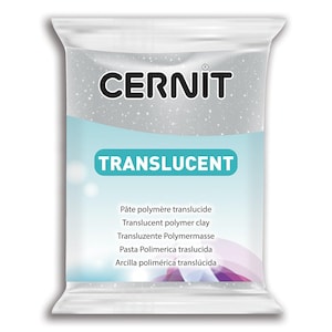 Cernit TRANSLUCENT Polymer Clay - Silverglitter x56g (G10468)
