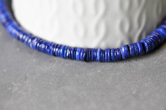 Blue Dyed Shell Beads, 6mm Beads, Strand of Shell Beads, Jewelry