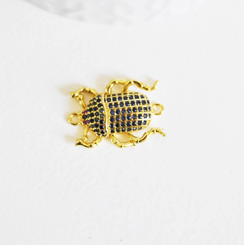 jewelry creation nickel-free lucky pendant golden insect zircon pendant,22.5mm-G1912 18k crystal