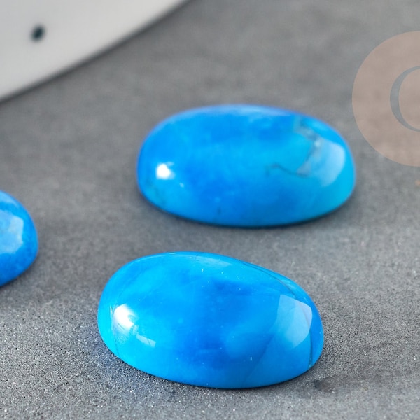 Cabochon turquoise bleue, cabochon ovale,turquoise naturelle, cabochon turquoise,pierre naturelle,14mm, X1  G0349