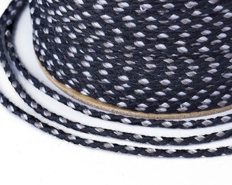 white black gray braided cord 2mm, cord for jewelry, multicolor scrapbooking cord, decoration rope, length 1 meter G5811