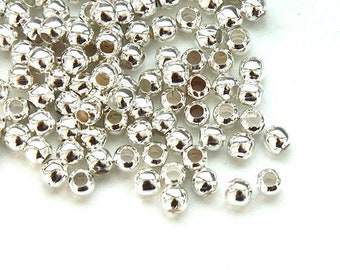 Silver spacer beads, silver beads, silver metal, 3mm-, X 5Gr G1322