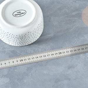 Règle graduée en acier inoxydable 33cm, outil de mesure recto-verso, en centimètres et pouces G8097