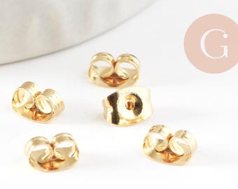 Stainless steel 304 gold-plated nail clips, 3x6mm, x50 (3.3g) (G2421)
