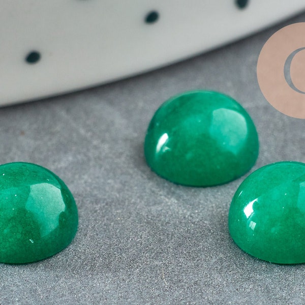 Cabochon jade vert,pierre naturelle, création bijoux, cabochon jade,cabochon rond,pierre précieuse,pierre verte, 8mm, l'unité, G1143