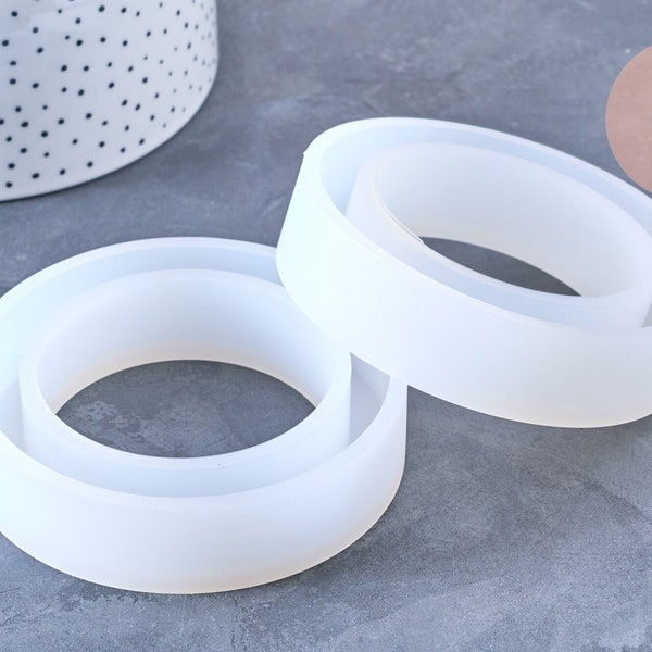 Mold for making bangle bracelet 88x21mm, silicone mold to make jewelry with resin inclusion, X1 G6294