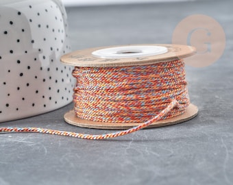 1,2 mm gevlochten katoenen koord in oranje, rood en blauw voor het maken van sieraden, geschikt voor scrapbooking en het knutselen van sieraden, 1 meter G9196