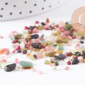 Multicolored natural tourmaline stone chips, 3-9mm, undrilled, x20g (G1764)