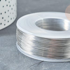 Filo di acciaio inossidabile placcato in platino argentato, 0,3 mm, x1 metro (G8096)