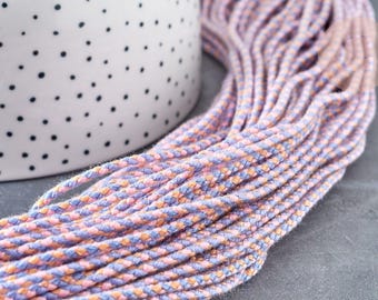 Cordón trenzado de 2 mm, lila y rosa, cordón para joyería, cordón multicolor para scrapbooking, 1 metro G8118