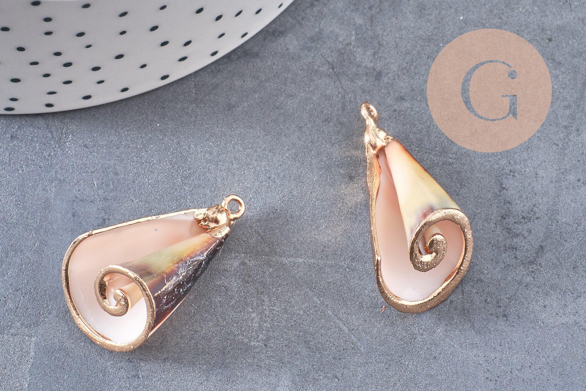 natural golden white shell 36-44mm, x1 (G2714)