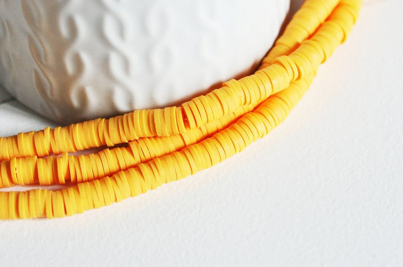 heishi pearl,disc pearl jewelry making plastic beads Orange polymer beads creative supply,6mm,the yarn of 320 beads-G712