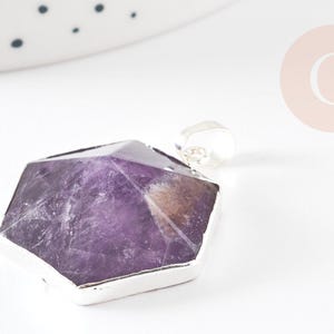 Pendentif Vintage Argenté Avec Pierre Violette En Forme De Goutte - Occasion - 'Voir Photos'