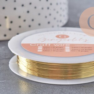 Gold-plated copper wire 0.3mm, x1 spool of 20 meters (G4975)