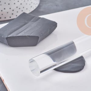 Transparent acrylic polymer clay roller, 19.5x2cm, x1 (G10677)