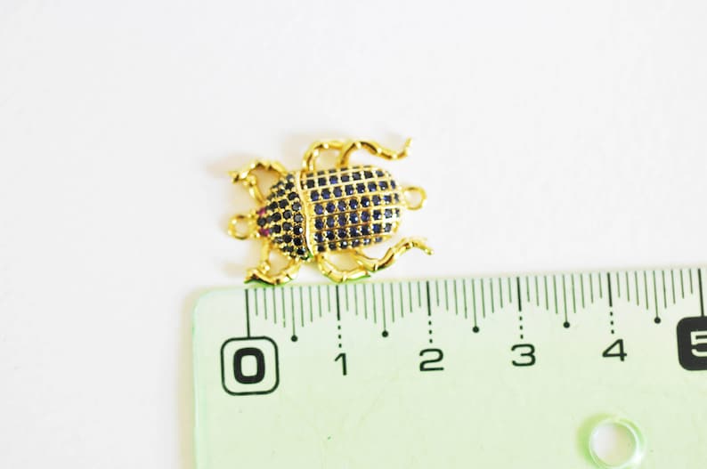 jewelry creation nickel-free lucky pendant golden insect zircon pendant,22.5mm-G1912 18k crystal