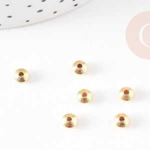 Sandblasted gold-plated brass spacer bead, 5mm, x20 (G3404)