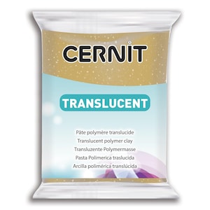 Cernit TRANSLUCENT Polymer Clay - Gold Glitter x56g (G10465)