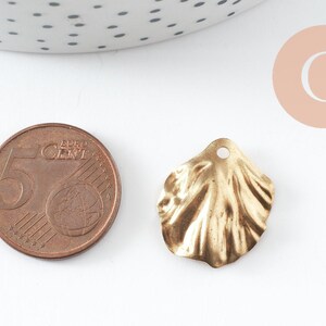 Pendentif feuille laiton brut 20mm, création bijou laiton brut, x2 (G0523)