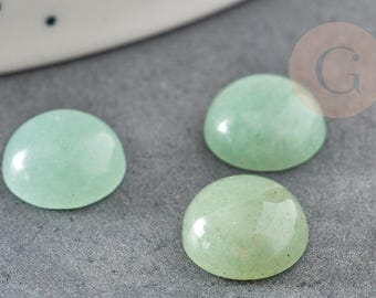 Cabochon aventurine verte, pierre naturelle, cabochon rond,creation bijou, aventurine naturelle, pierre verte, pierre dôme, 10mm G317