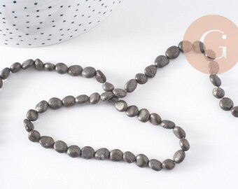Pyrite nugget beads, pyrite beads, natural pyrite, pyrite nuggets, 6-12mm, x1 strand of 45 beads (G0410)