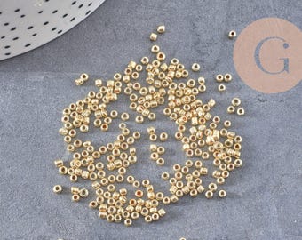 Small shiny gold seed beads 2mm, x 20g (G2034)