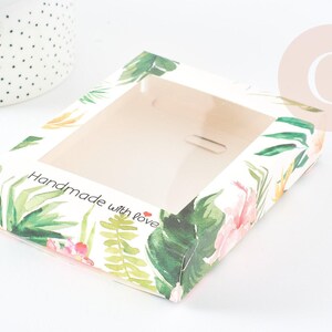 Bolsa de cartón con estampado tropical, bolsa de regalo de papel, bolsa de regalo, bolsa de boda, bolsa para scrapbooking, 14,6 x 10,5 cm, x1 G3168