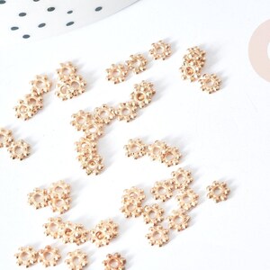 Gold-plated zamac daisy flower spacer bead, 4.5x1mm, jewelry making, x50 G8070