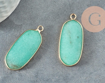 Pendentif hexagone aventurine,Pendentif bijoux, pendentif pierre,pendentif collier,pierre naturelle, aventurine Naturelle,37mm,l'unité-G857