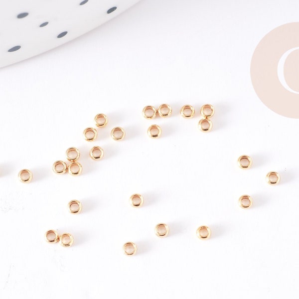 304 Gold Stainless Steel Crimp Beads 2x1mm, Gold Steel Supplies Jewelry Creation, X100 G1179