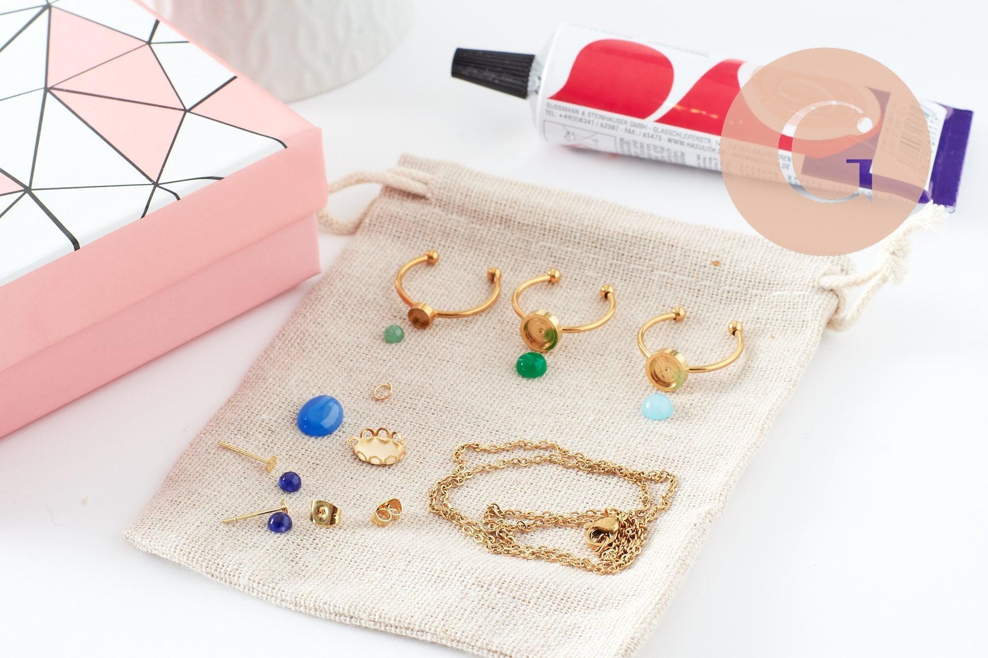 Natural Stone Cabochon Jewelry Set Kit, Boxes and Kits for