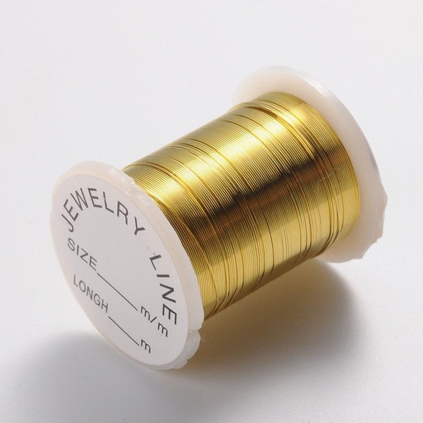 fil de cuivre doré 0.3mm,fil création bijoux,fil fin en métal doré, fil métallique sans nickel ,bobine de 10 mètres,  X1  G6184
