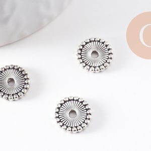 Perle intercalaire rondelle zamac argent vieilli 12mm, x10 (G0178)
