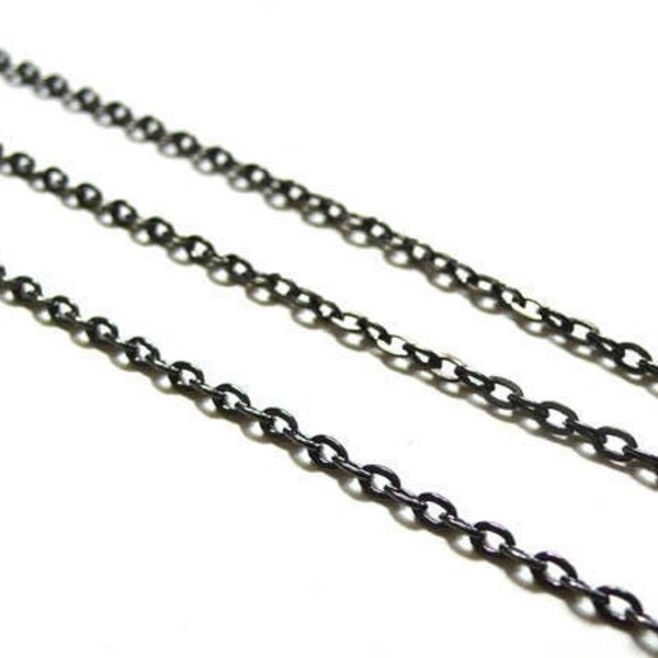 Chaine forçat métal noir Metalgun, chaine bijou,2mm,5 mètres,  X 1 G1197