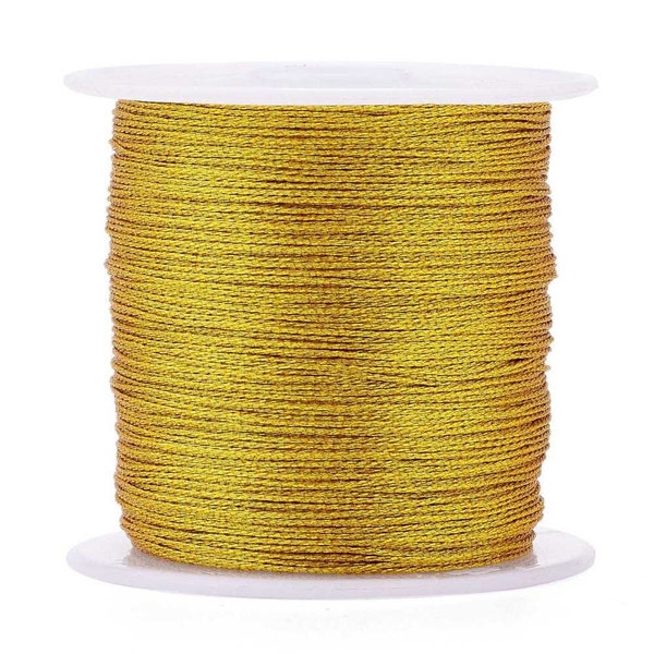 metallic gold thread in polyester 0.4m, jewelry creation, sewing thread, embroidery, gold thread, metallic thread, 50 meter spool, X1 G5943