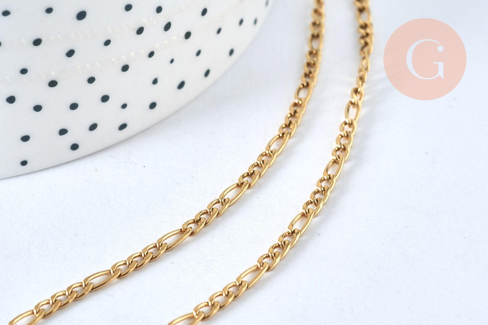 Collana catenina lunghezza 50 cm in acciaio inox finitura oro - Lamù gioielli